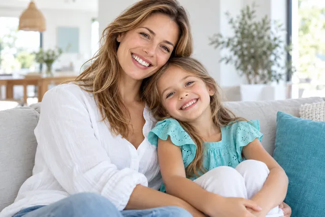 Imagen ilustrativa de una madre y su hija sonriendo juntas